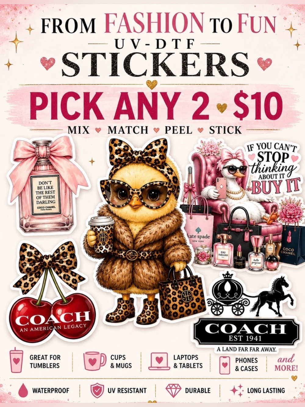FCollection Decorative UV-DTF Stickers - Picture 9 of 16